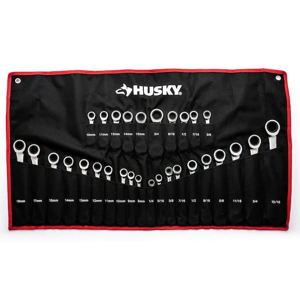 Husky Ratcheting Wrench Set with Pouch (30-Piece)