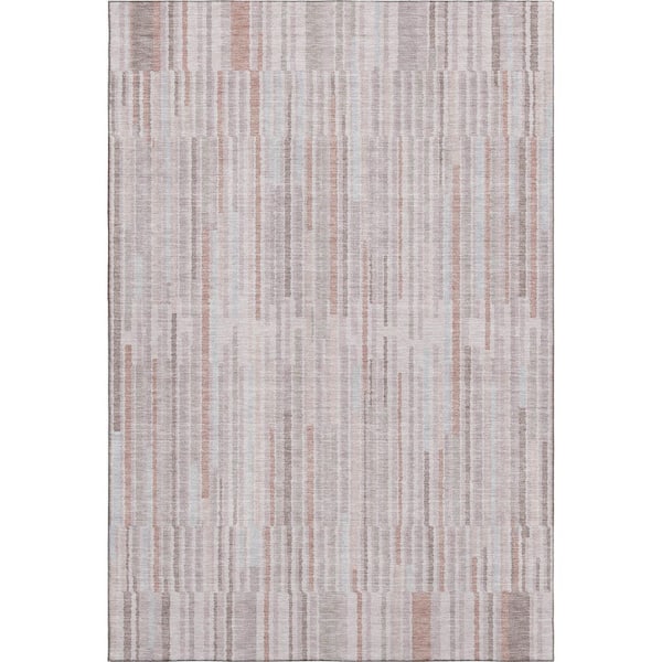 Mayfield Premium Machine Washable Abstract AMF2102 Coral 3 ft. x 4 ft. Area Rug