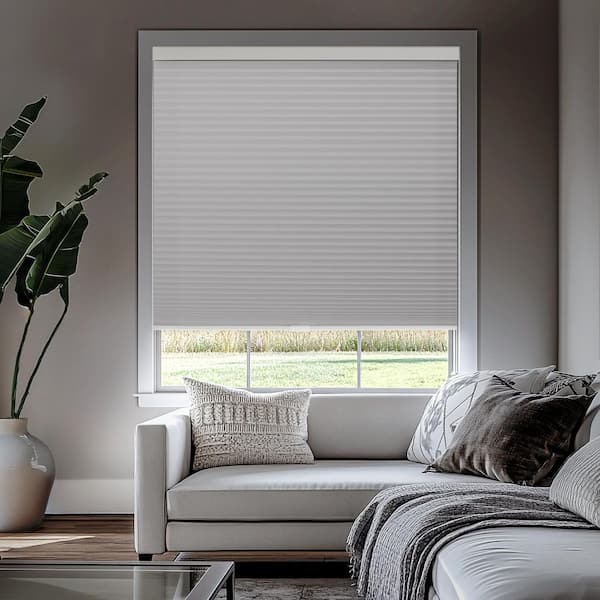 Cut-to-Width Evening Mist Blackout Polyester Privacy Cellular Shades 34 in. W x 72 in. L