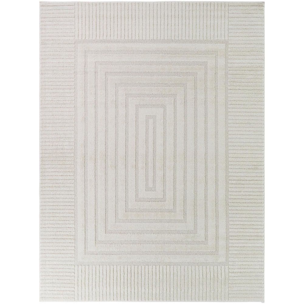 Martyn Cream 5 ft. x 7 ft. Geometric Border Area Rug price history on PriceWatchPro