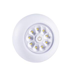 2x LED Circle Push Lights Cupboard Wall Under Shelf Shed Adhesive Order By 3pm 