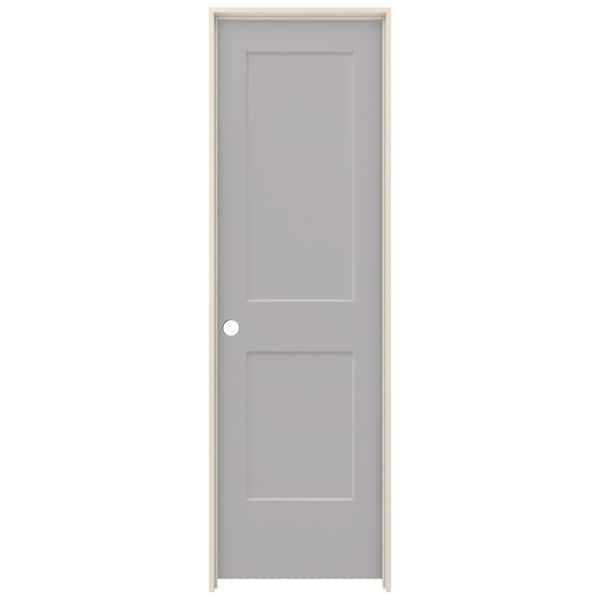 JELD-WEN 24 in. x 80 in. Monroe Driftwood Painted Right-Hand Smooth Solid Core Molded Composite MDF Single Prehung Interior Door