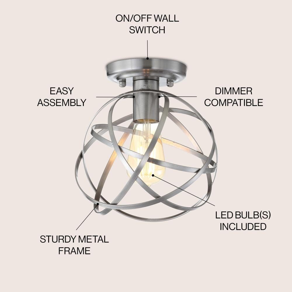 Alma 8.5" Chrome Glass LED Flush Mount Light