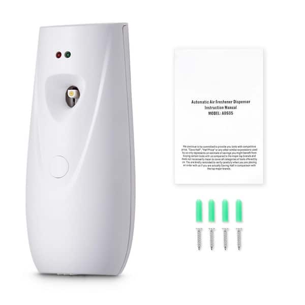 Automatic Air Freshener Dispenser, 2-Pack, Wall Mounted, Battery Operated, Multiple Time Settings, White