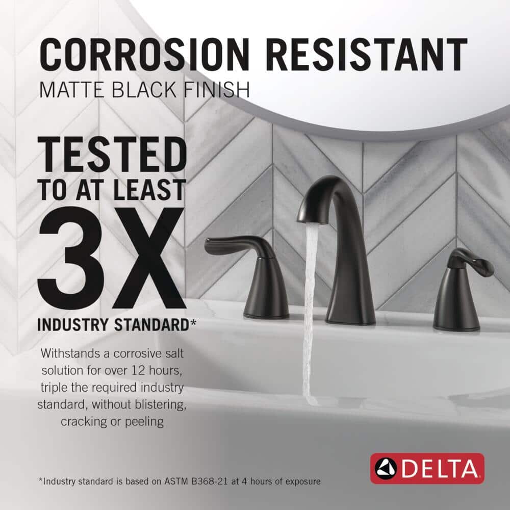 Arvo Matte Black Zinc 2-Handle Widespread Bathroom Faucet