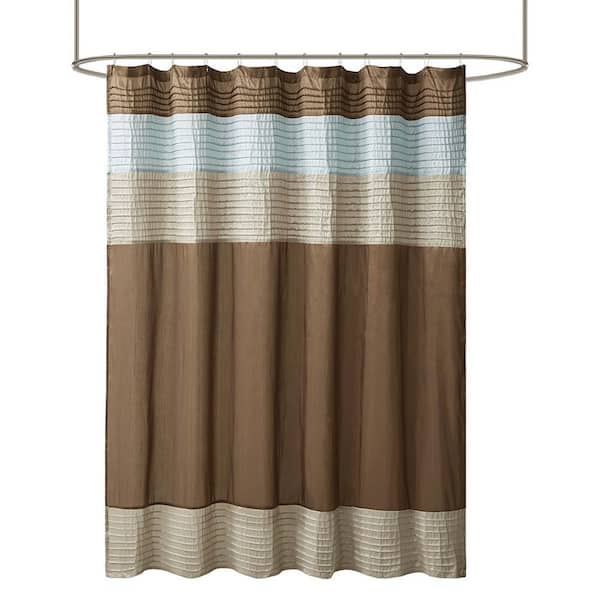 72"x72" Lightweight Machine Washable Faux Silk Polyester Shower Curtain in Blue