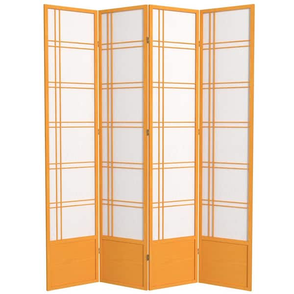 Oriental Furniture 7 ft. Honey 4-Panel Room Divider