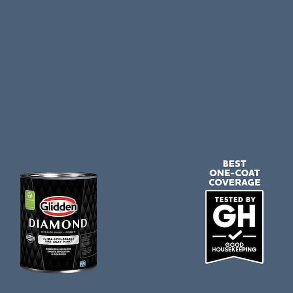 Glidden Diamond 1 qt. PPG1163-6 Blue Fjord Semi-Gloss Interior Paint with Primer