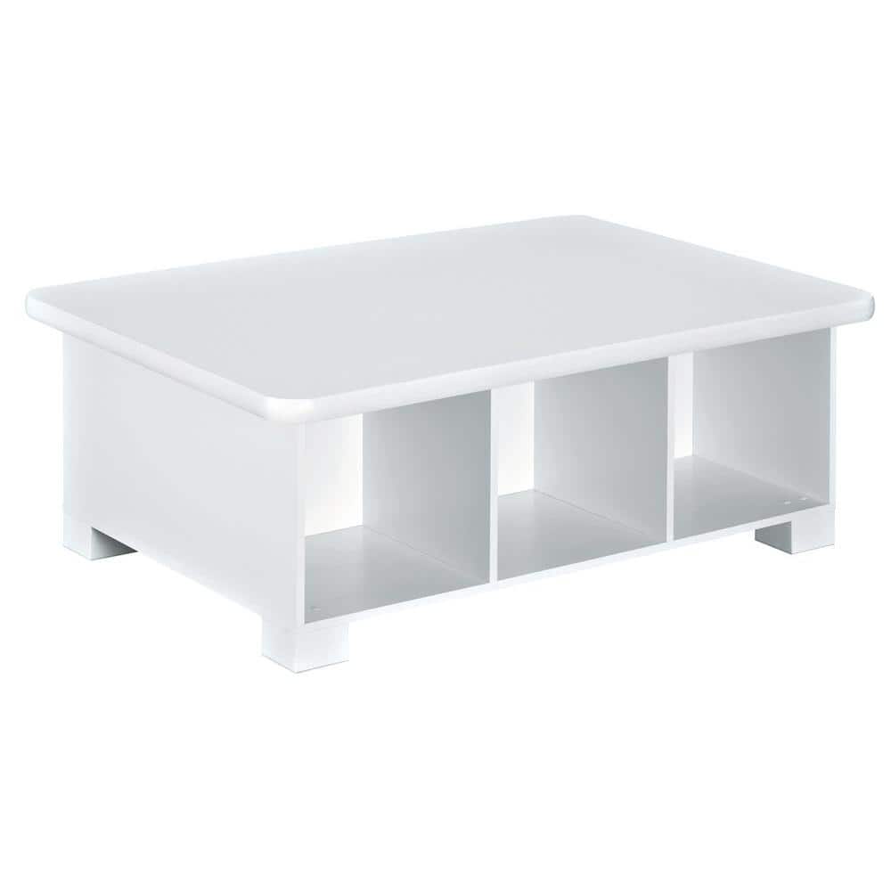 Furniture of America Ed Metal Storage Shelf with 6 Bins in White