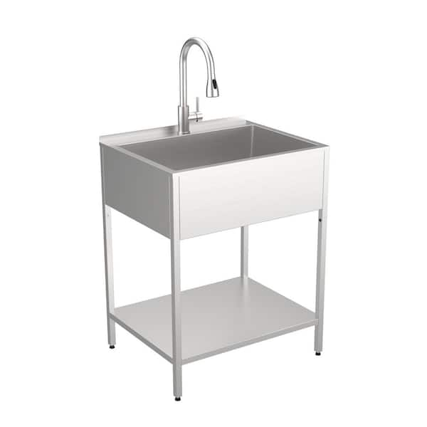 Transolid 20-in x 24-in 1-Basin White Freestanding Laundry Sink