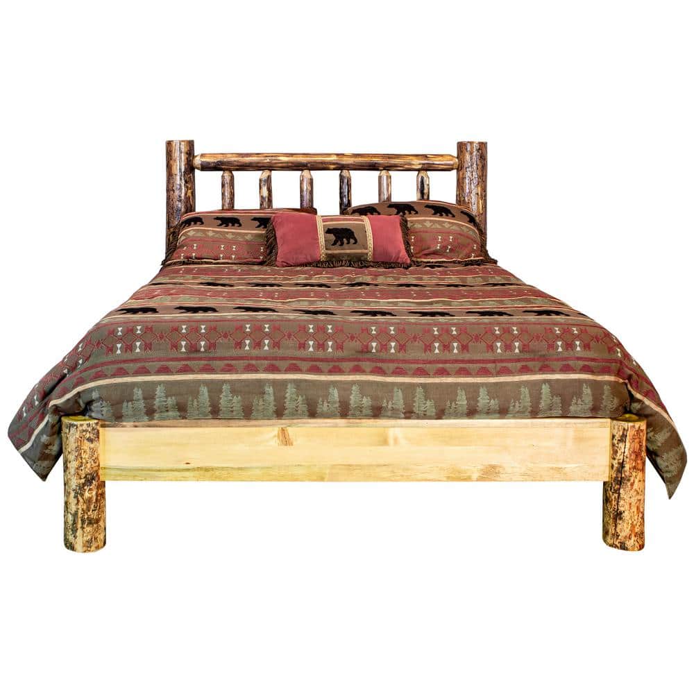 Montana Glacier Country Twin Pine Platform Bed with Storage