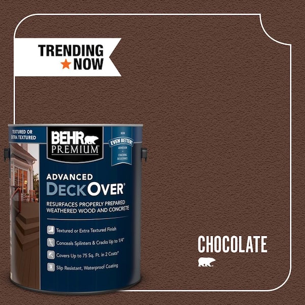 BEHR Premium Advanced DeckOver 1 gal. #SC-129 Chocolate Textured Solid Color Exterior Wood and Concrete Coating
