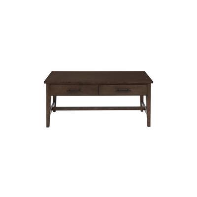 Bellamy 42 in. Smoke Large Rectangle Wood Coffee Table with 2-Drawers