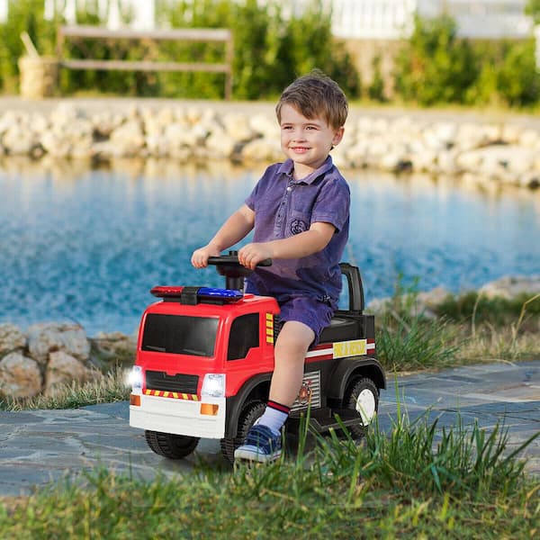 Kids 6-Volt Ride On Fire Truck Fire Engine Battery Powered with Siren
