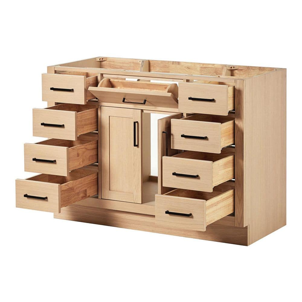 Hepburn 48" Light Brown Oak Bathroom Vanity Base