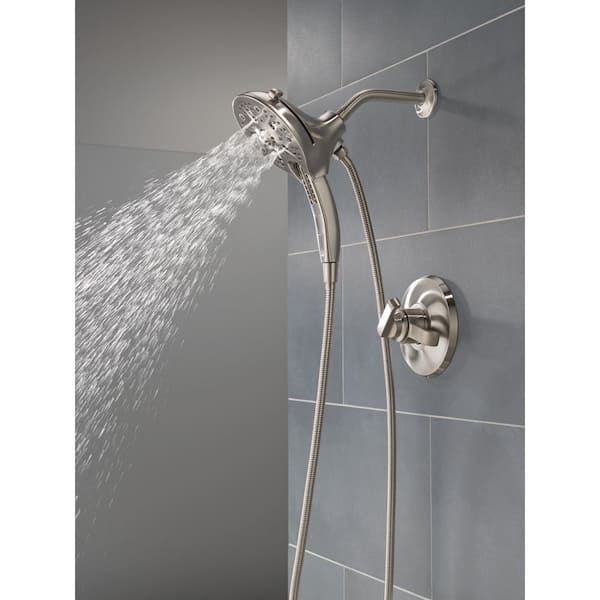 Tetra 1-Handle Wall-Mount Shower Trim Kit in Lumicoat Stainless (Valve Not Included)