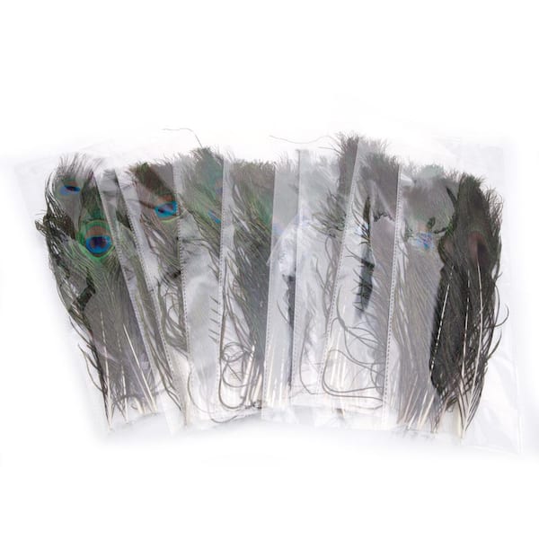 Unbranded 1 in. H Multi-Colored Beautiful Decoration Peacock Feathers (100-Piece)