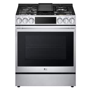 6.3 cu. ft. 30 in. Smart Slide-in Dual Fuel Range with Gas Stove and Electric Oven in. PrintProof Stainless Steel