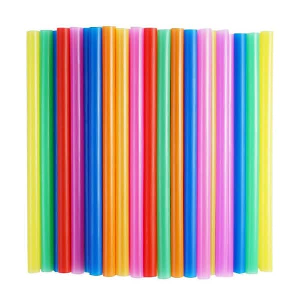 Colorful Multicolor Disposable Plastic Jumbo Smoothie Straws Wide Mouth for Party Drink Decor (100 Per Case)