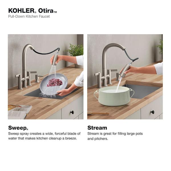 NEW Kohler Otira Stainless Pull-down Kitchen Faucet w/ Soap offers Dispenser