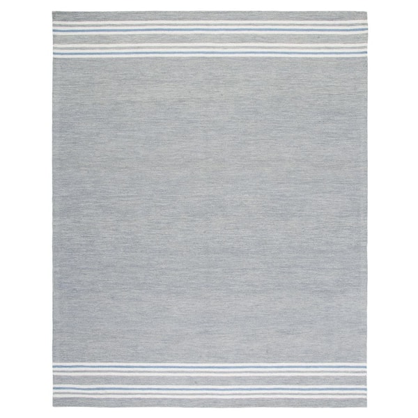 SAFAVIEH Metro Grey/Blue 8 ft. x 10 ft. Striped Solid Color Area Rug