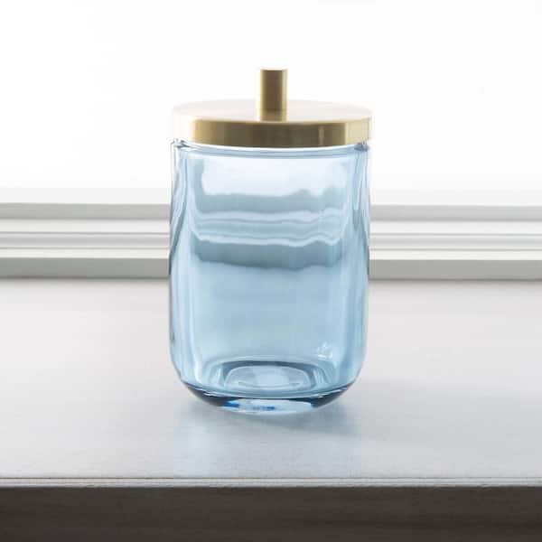 Green Glass Bathroom Storage Jar