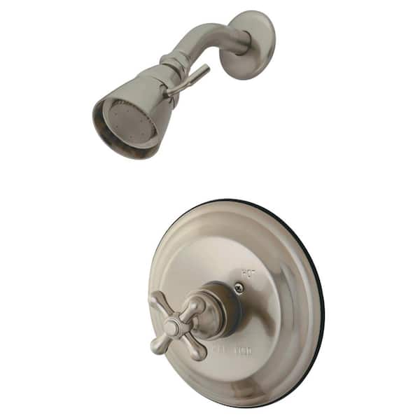 Kingston Brass Restoration Single Handle 1-Spray Shower Faucet 1.8 GPM with Corrosion Resistant in. Brushed Nickel