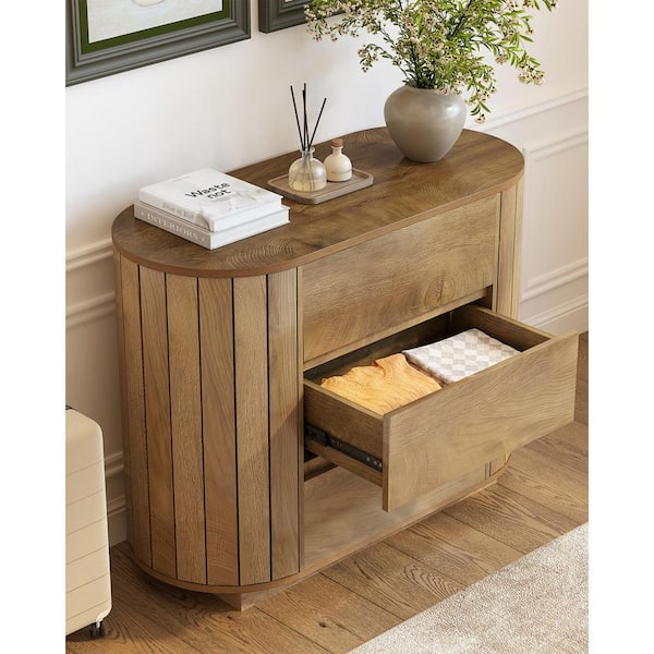 small dresser brown Mid-Century Rattan 3-Drawer Dressers Dark Acacia (Set of 2) main image 1