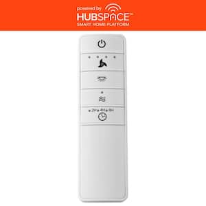 Universal Smart Wi-Fi 4-Speed Ceiling Fan White Remote Control - For Use Only With AC Motor Fans Powered by Hubspace