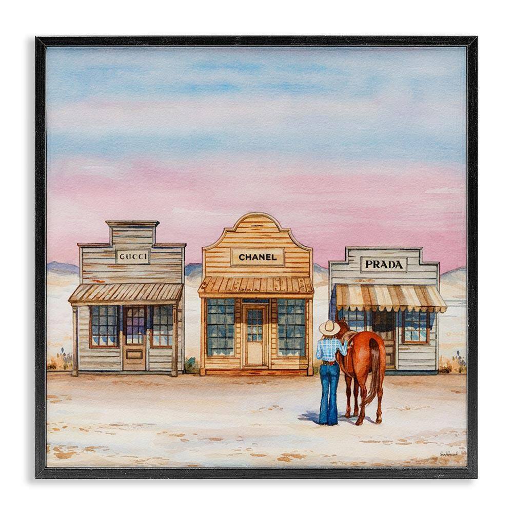 Trendy Saloon Shops Cowgirl by Amanda Greenwood Black Framed Nature Giclee Art Print 17 in. x 17 in. price history on PriceWatchPro