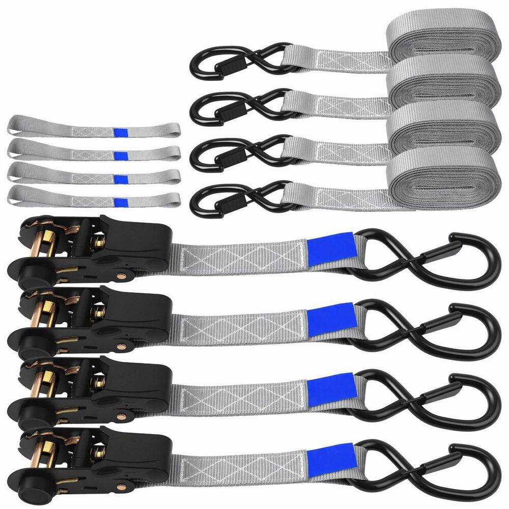 15 ft x 1 in S Hook Ratchet Tie Down Straps Medium Duty Fastener Style for Truck Trailer Motorcycle 4 Pack price history on PriceWatchPro