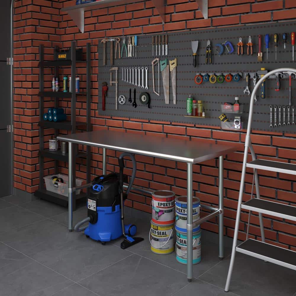 60" Stainless Steel Utility Work Table with Galvanized Legs