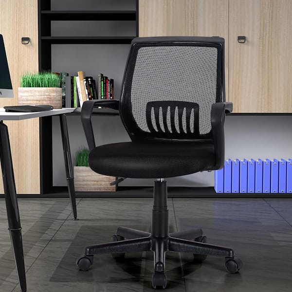 Costway Black High Back Mesh Office Chair with Adjustable Lumbar