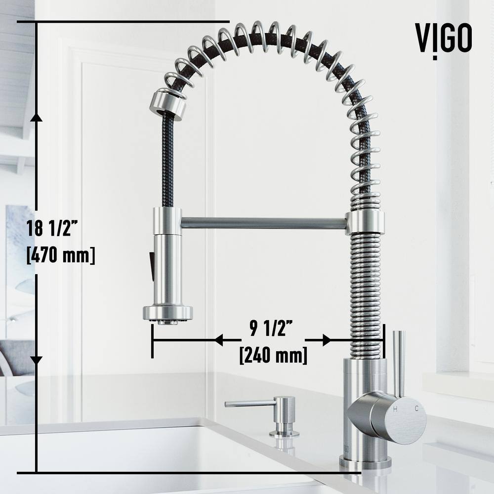 Stainless Steel Pull-Down Sprayer Kitchen Faucet with Soap Dispenser
