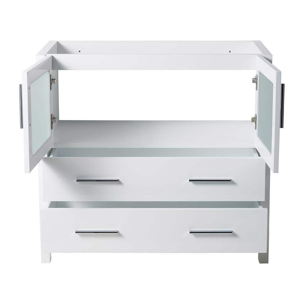White Engineered Wood Freestanding Modern Bathroom Vanity Base