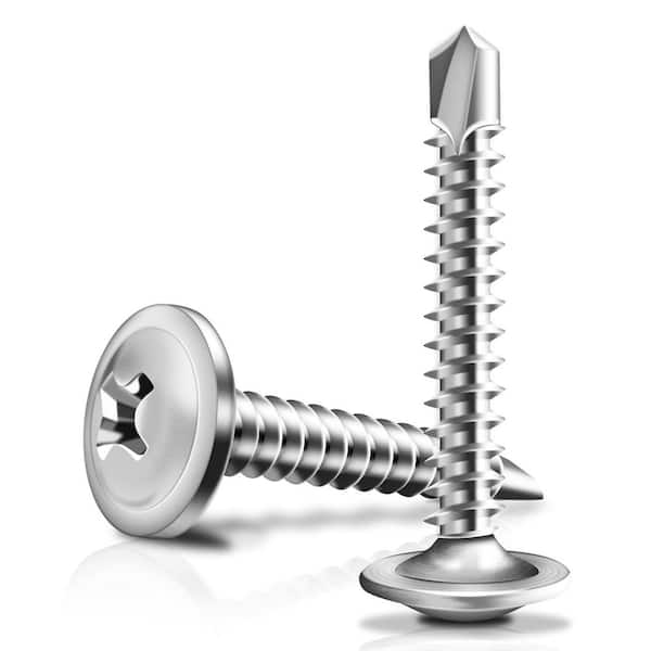 #10 x 1-1/4. 410 Stainless Steel Phillips Truss Head Self Drilling Sheet Metal Screws (100-Pack)