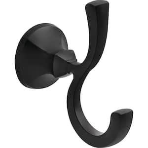 Ashlyn Double Towel Hook Bath Hardware Accessory in Matte Black