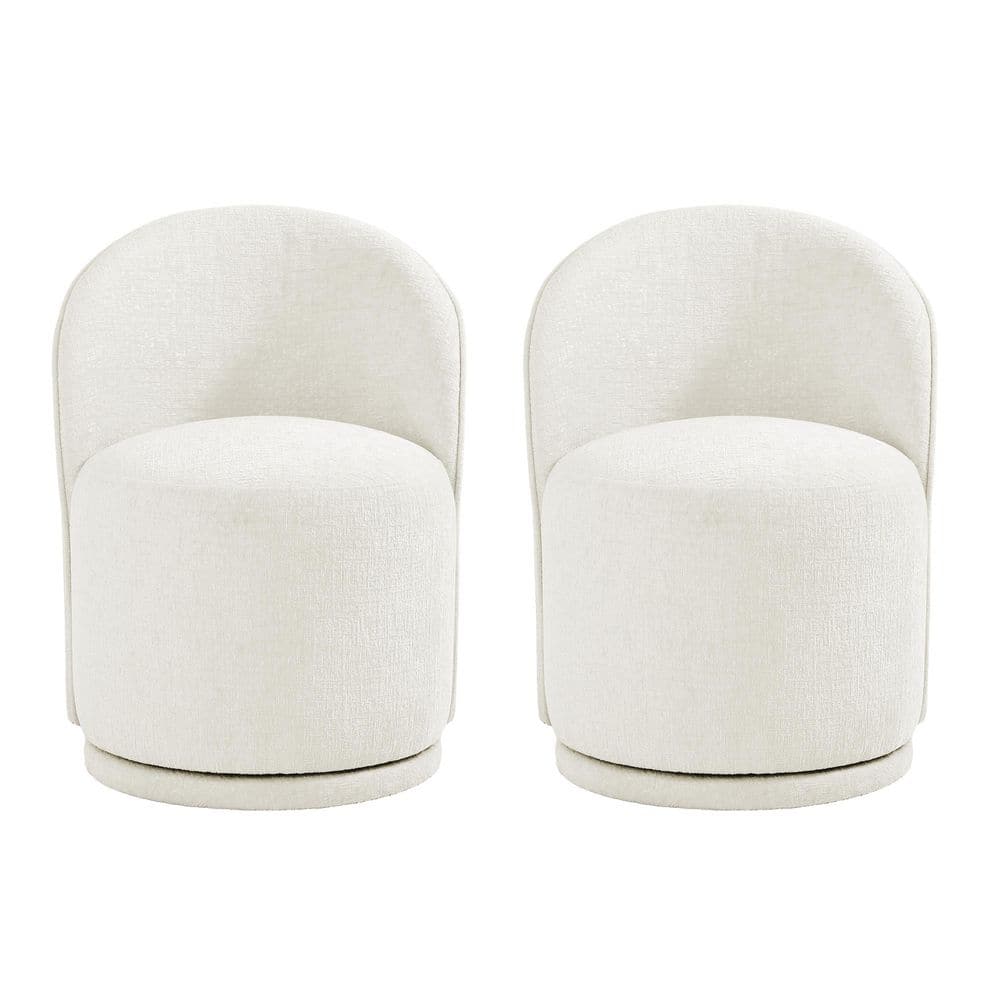 Beige Chenille Fabric Swivel Dining Side Chair (Set of 2) price history on PriceWatchPro