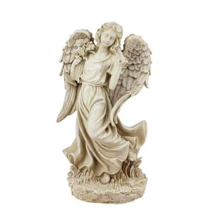 18 in. Angel with Bird and Bouquet Statue