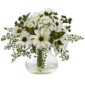 Nearly Natural Artificial Lily Arrangement With Vase 1434 - The Home Depot