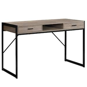 Safdie & Co. 48 in. Gray Rectangular 2 -Drawer Writing Desk with Shelf ...