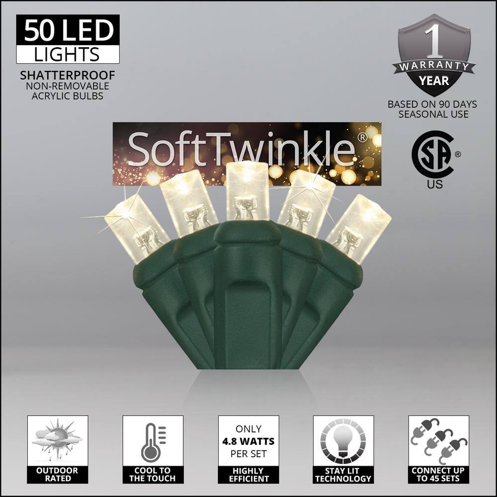 Warm White LED Twinkle Outdoor Christmas Tree Lights