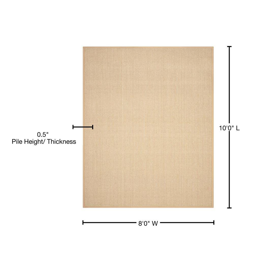 Beige Hand-Knotted Wool Area Rug, 8' x 10'