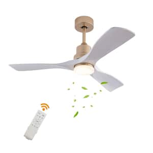 48 in. Indoor White and Gold Modern Ceiling Fan with 3-Color Temperature Integrated LED Light Source and Remote Included