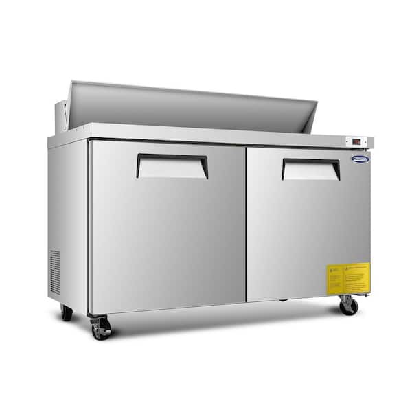 60 in. 18 cu. ft. Commercial Refrigerator with Salad&Sandwich Prep Table in Silver