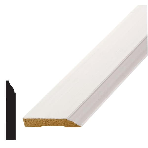 Alexandria Moulding LWM 634 1/2 in. x 3 in. Primed Fiberboard Colonial Baseboard Moulding