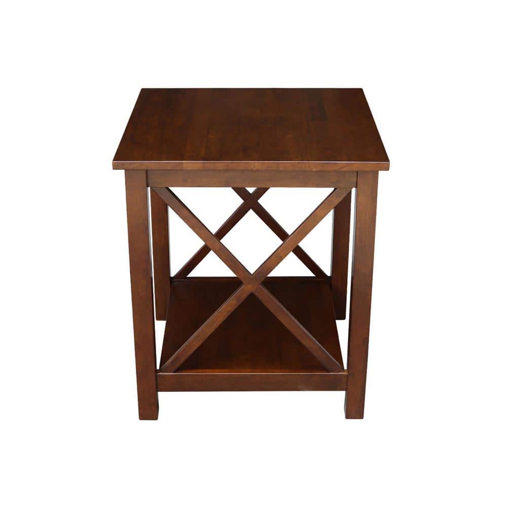 Hampton 22" Espresso Solid Wood Square End Table