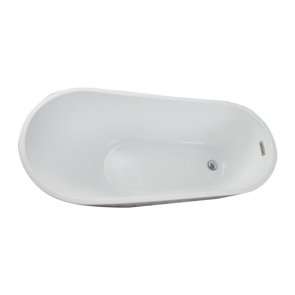Lorenzo 60" White Acrylic Freestanding Slipper Tub
