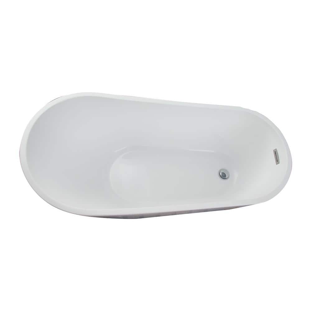 Lorenzo 60'' White Acrylic Freestanding Soaking Bathtub