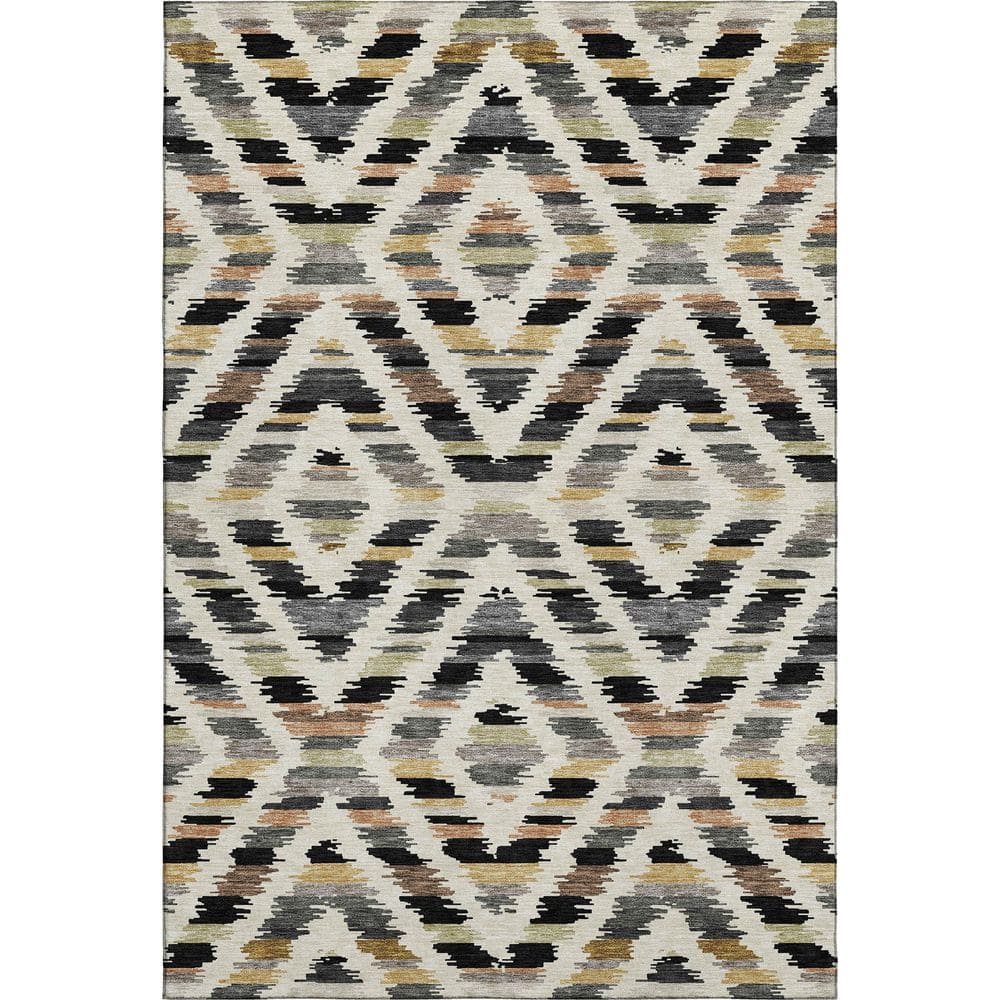 Mayfield Premium Machine Washable Abstract AMF2453 Black 8 ft. x 10 ft. Area Rug price history on PriceWatchPro
